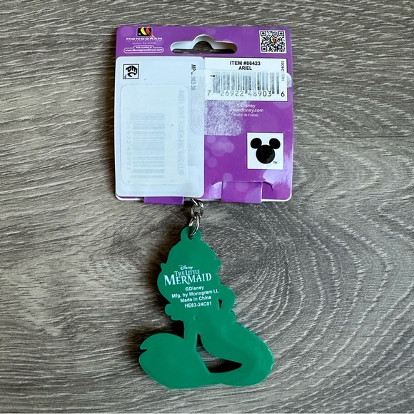 🆕 Disney Princess Ariel Little Mermaid Lightweight Soft Touch Keychain Bag Charm - Picture 3 of 4